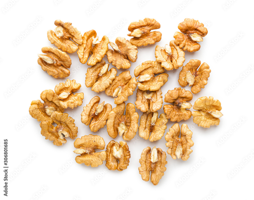 Tasty walnuts on white background Tasty walnuts on white background