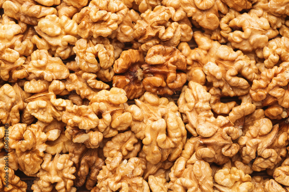 Many tasty walnuts as background Many tasty walnuts as background