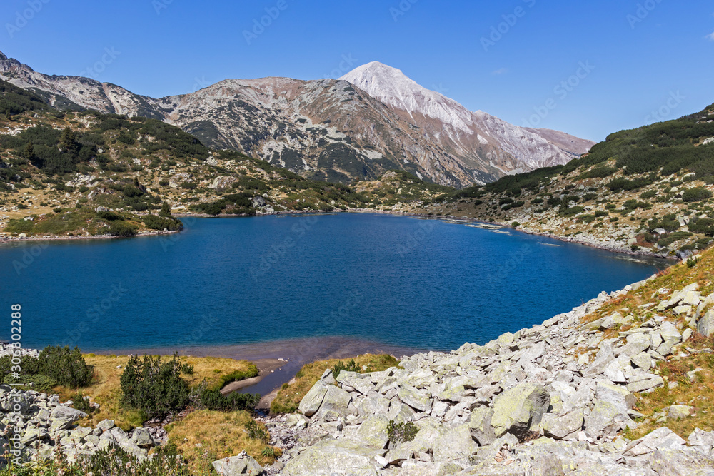 Fish Banderitsa lake and Vihren Peak, Pirin Mountain, Bulgaria