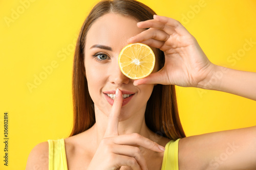 Beautiful young woman with ...