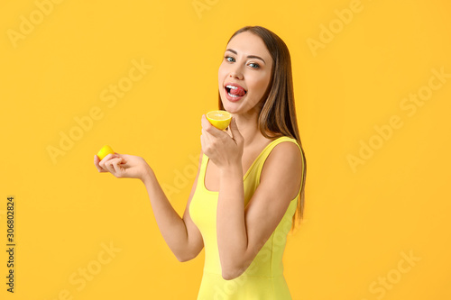 Beautiful young woman with ...