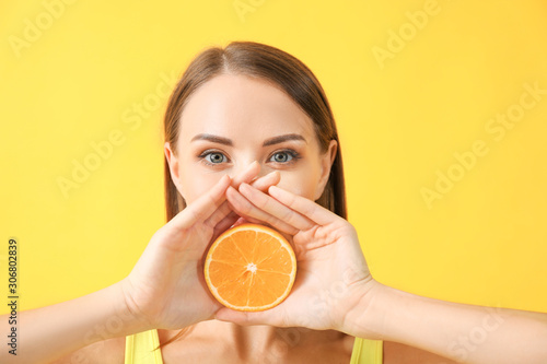 Beautiful young woman with ...