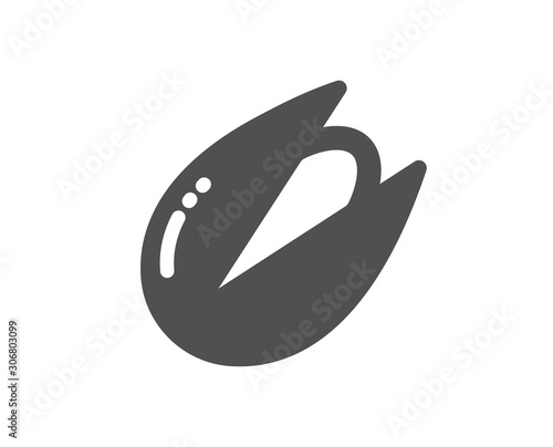 Tasty nuts sign. Pistachio nut icon. Vegan food symbol. Classic flat style. Simple pistachio nut icon. Vector