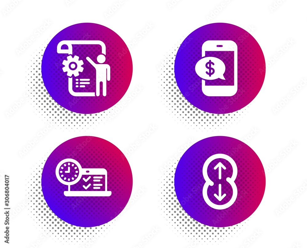 Phone payment, Settings blueprint and Online test icons simple set. Halftone dots button. Scroll down sign. Mobile pay, Engineering cogwheel, Examination. Swipe arrow. Technology set. Vector Phone payment, Settings blueprint and Online test icons simple set. Halftone dots button. Scroll down sign. Mobile pay, Engineering cogwheel, Examination. Swipe arrow. Technology set. Vector