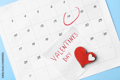 Calendar with marked date o...