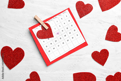 Calendar with marked date o...