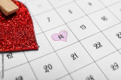 Calendar with marked date o...