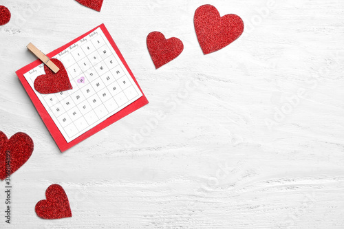 Calendar with marked date o...