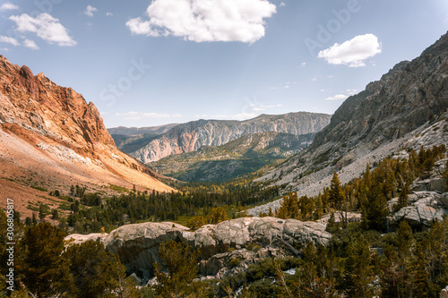 Photography overlooking a valley in the california mountains