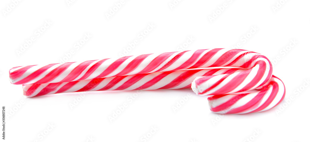 Fototapeta premium Candy canes on white background