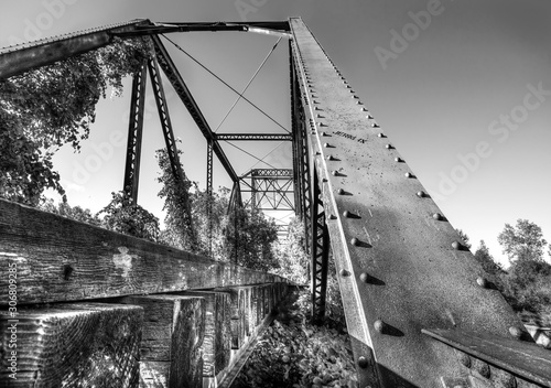 Railway bridge steel girders Peterborough OntarioCanada photo