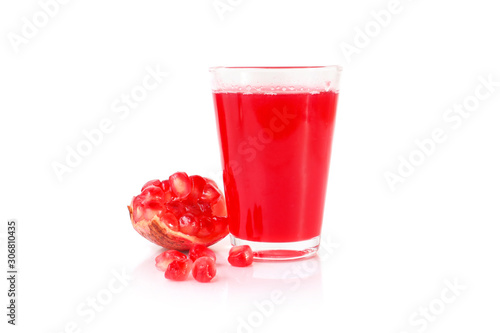fresh pomegranate juice in a glass