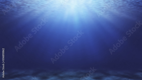 Blue deep water in the sea abstract natural background.