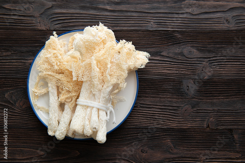 Dried Tropical Stinkhorn mushroom, Phallus indusiatus , Bamboo mushroom