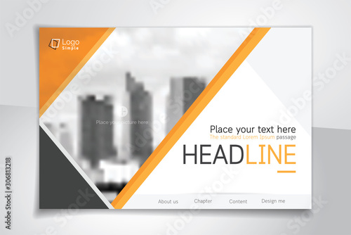 Horizontal vector background template for page covers, flyers, leaflets or advertising billboards