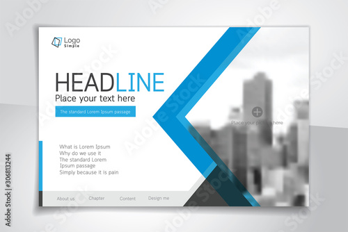 Horizontal vector background template for page covers, flyers, leaflets or advertising billboards