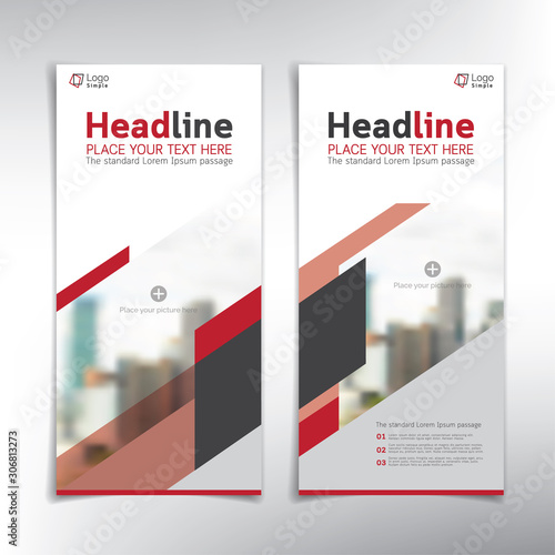 Vertical banner vector background template