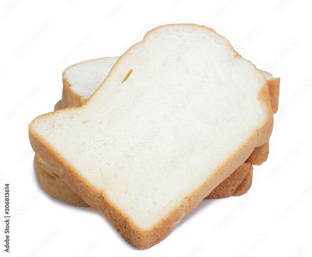 Slice bread isolated on white background