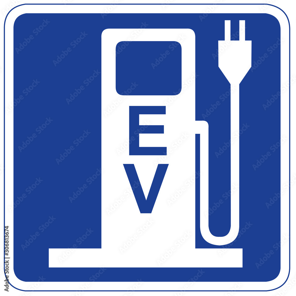EV Charging Station Symbol Sign Electric Vehicle (EV) Charging car port sign icon