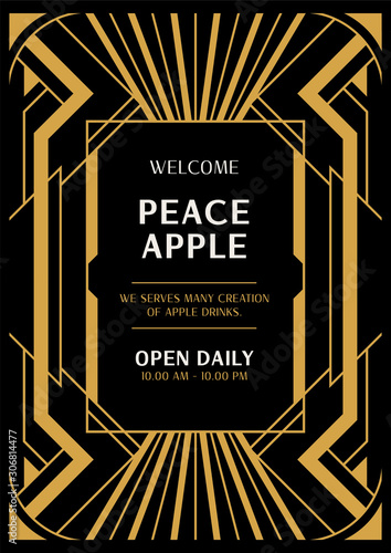 Art Deco Flyer Design Elegant Geometric for Exclusive Theme