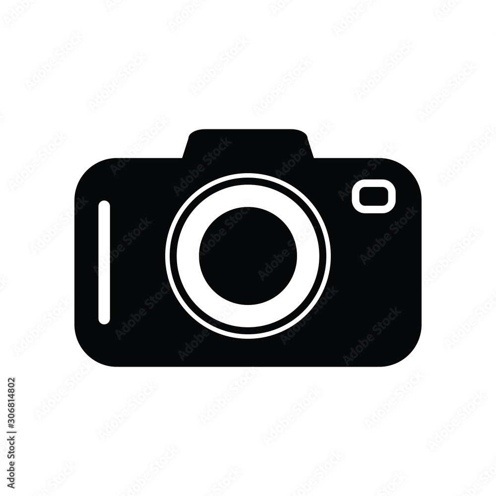 Photo camera icon on white background. vector illustration
