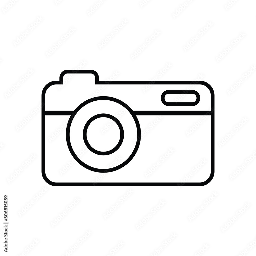 Photo camera icon on white background. vector illustration Photo camera icon on white background. vector illustration
