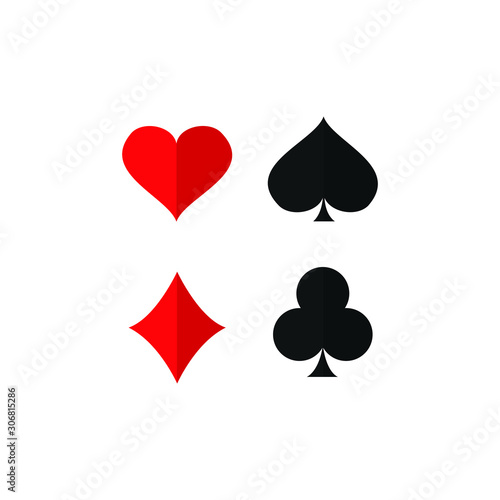 set of playing card casino symbol. vector illustration