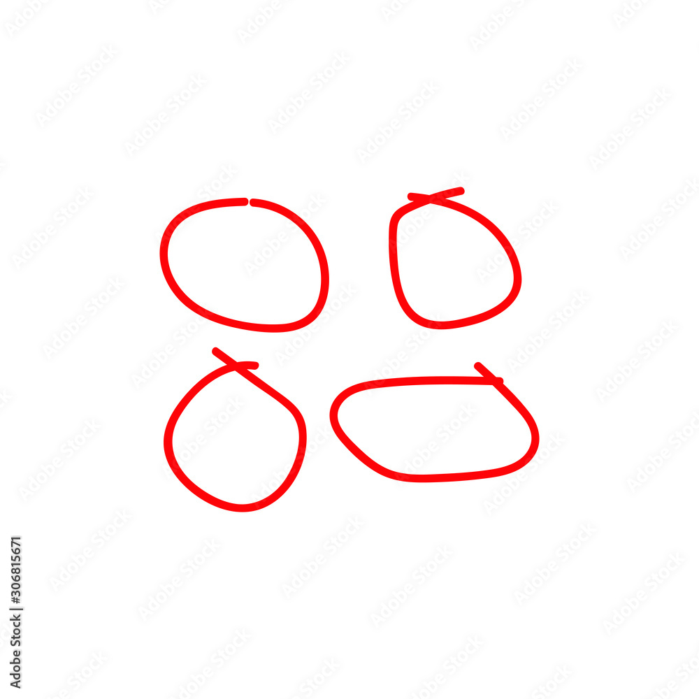 Circle hand drawn isolated on white background. vector illustration Circle hand drawn isolated on white background. vector illustration