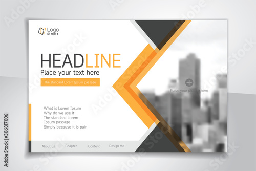 Horizontal vector background template for page cover, flyer, leaflet or advertising billboard