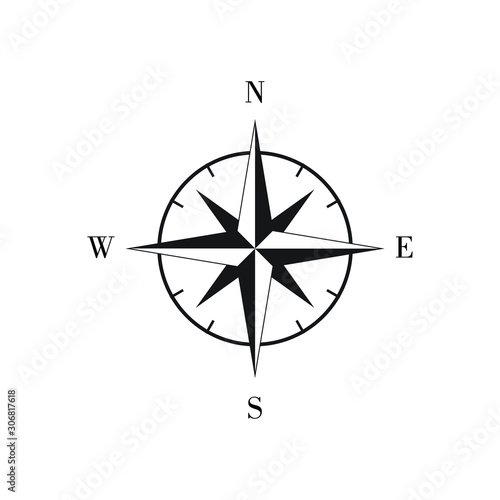 Compass sign icon symbol. vector illustration