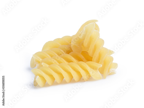 raw pasta isolated on white background