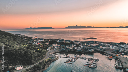 Mallaig, Scotland, At Sunset, Drone