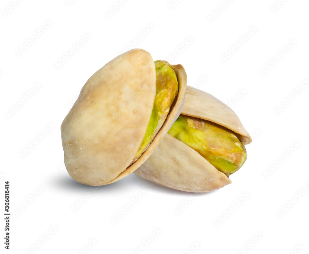 Pistachio nuts. Isolated on a white background Pistachio nuts. Isolated on a white background