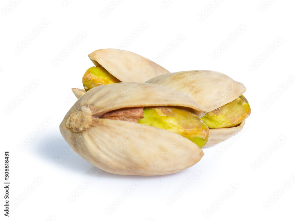 Pistachio nuts. Isolated on a white background Pistachio nuts. Isolated on a white background