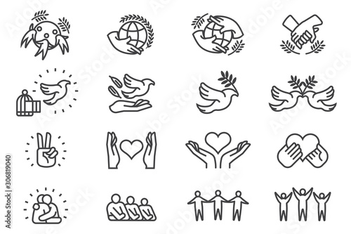The symbol of world peace from unity, giving and freedom of life for people.
