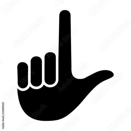 Loser sign hand gesture flat vector icon for apps and websites