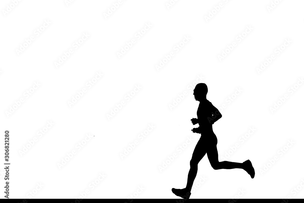 silhouette Running athlete on silhouette Running athlete on
