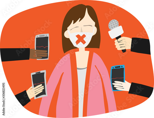 Journalists making interview with businessman or politician, Businessman at Press Conference