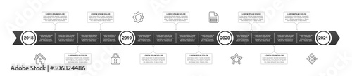 Timeline and infographic concept design, modern and elegant, with icons. Easy to customize template. EPS 10.