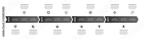 Timeline and infographic concept design, modern and elegant, with icons. Easy to customize template. EPS 10.