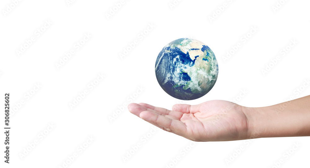 Globe ,earth in human hand, . Earth image provided by Nasa Globe ,earth in human hand, . Earth image provided by Nasa