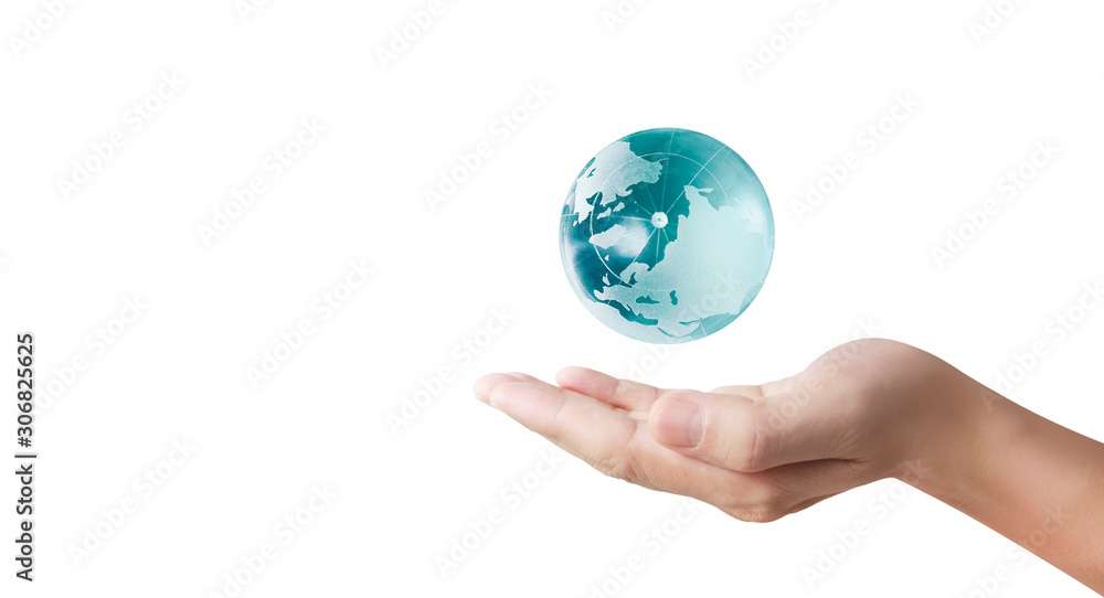 Globe ,earth in human hand, . Earth image provided by Nasa Globe ,earth in human hand, . Earth image provided by Nasa