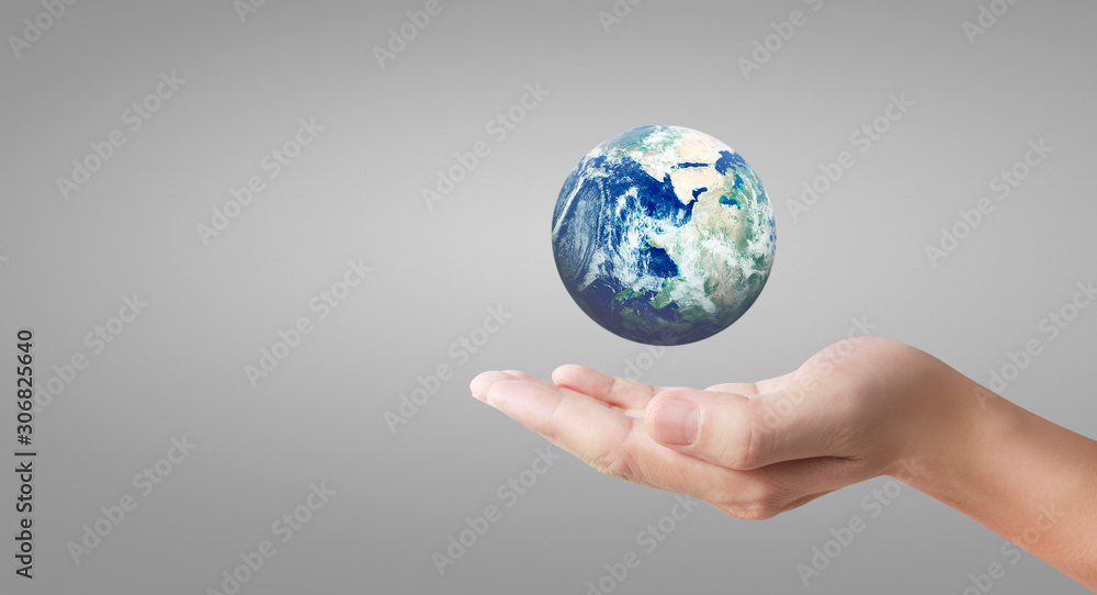 Globe ,earth in human hand, . Earth image provided by Nasa Globe ,earth in human hand, . Earth image provided by Nasa