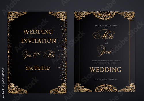 luxury elegant wedding invitation set