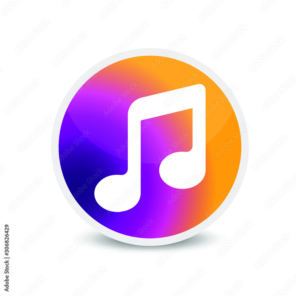 Note music icon vector logo art Note music icon vector logo art