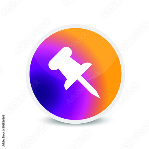 Push pin icon vector logo art