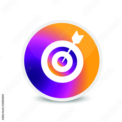 Target dart with arrow icon vector logo art
