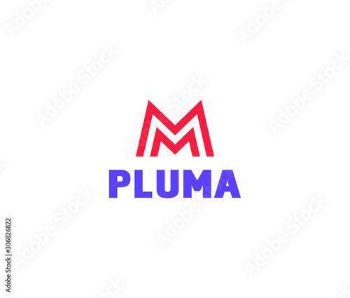Letter M Logo Icon Minimal emblem design template