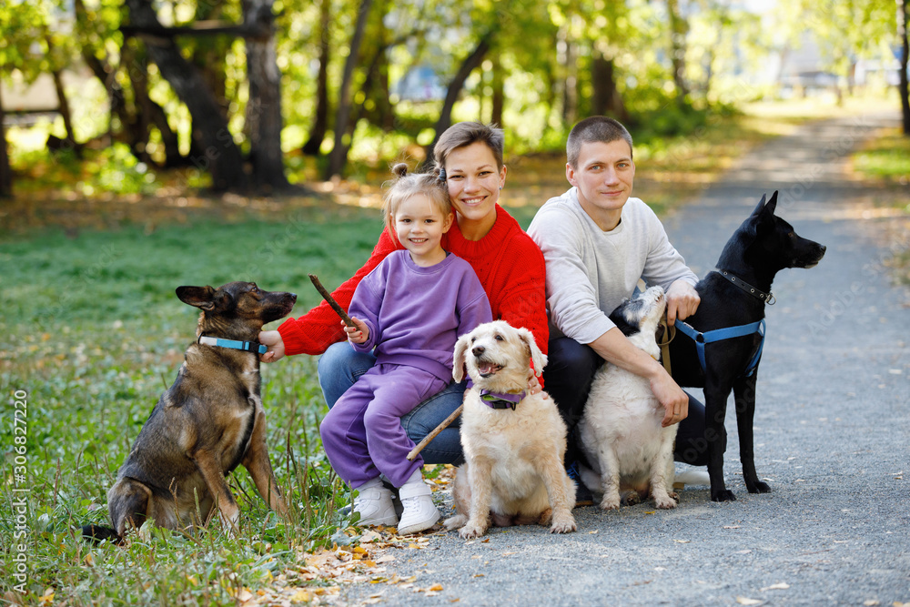 Young family with Dogs. Young family with Dogs.