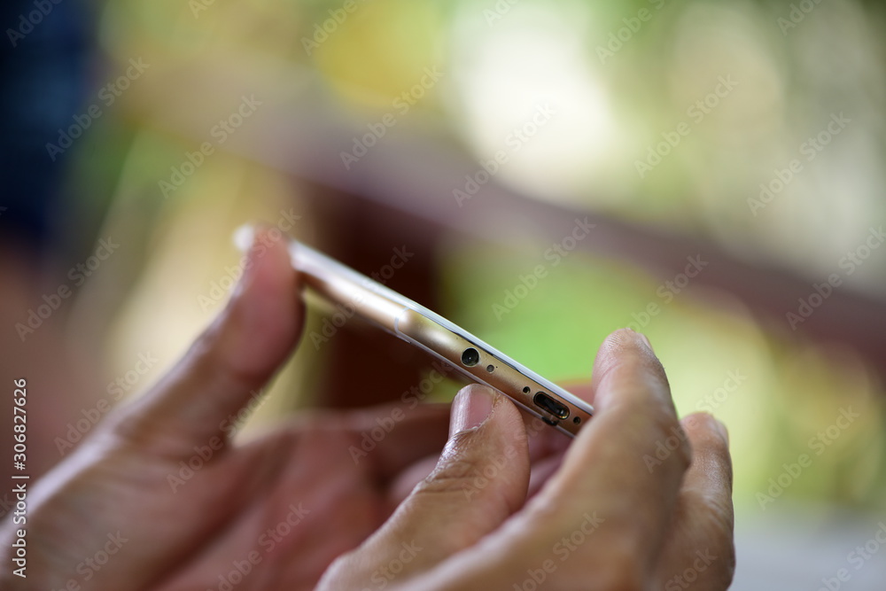 Close-up photos showing process of mobile phone repair 